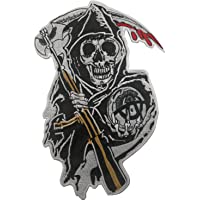 Sons of Anarchy Grim Reaper - Parche bordado grande para ropa MC Chaleco Chaquetas Mochilas 32 x 21 cm
